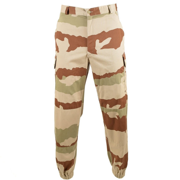 Original French Military pants F2 desert camo pants reinforced army BDU trousers cargo pockets elasticated ankles