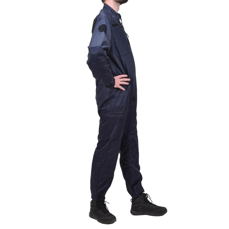 Original French police department blue coverall anti-static officer jumpsuit reinforced elbows and knees