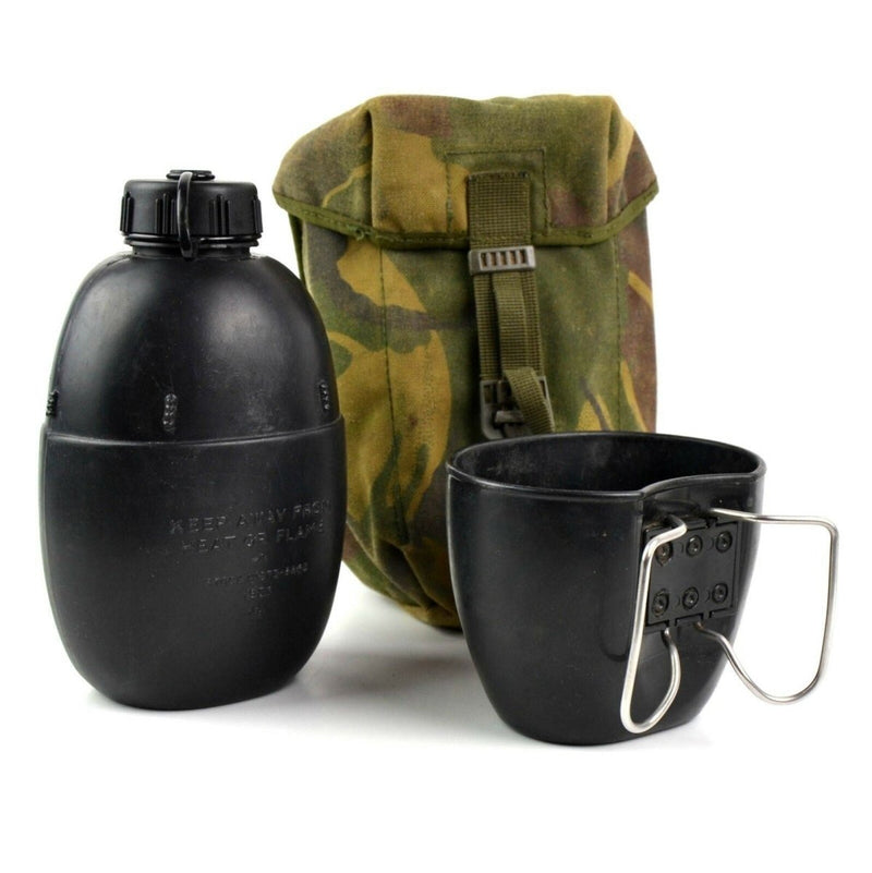 Original genuine british army canteen with mug 58 water bottle with pouch butterfly cup handles