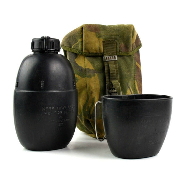 Original vintage genuine British army canteen with mug 58 water bottle with pouch