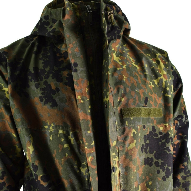 Mil-Tec German army Parka w liner GoreTex camo Flecktarn Waterproof Men  Jacket