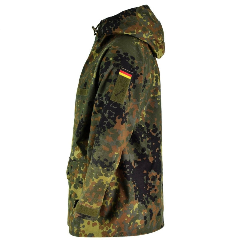 Original German army field Jacket GoreTex Flecktarn waterproof rain gear parka German flag on shoulder