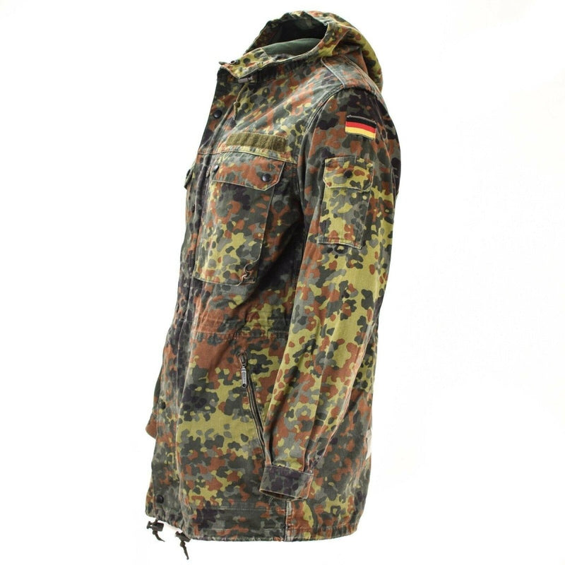 German army field jacket parka military issue Flecktarn camouflage with liner German flag on shoulder