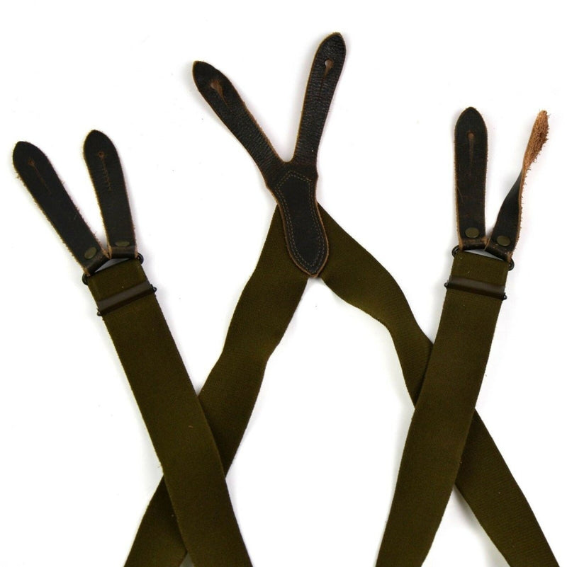 Original German Army Field suspenders trousers pants suspenders braces six points attachments