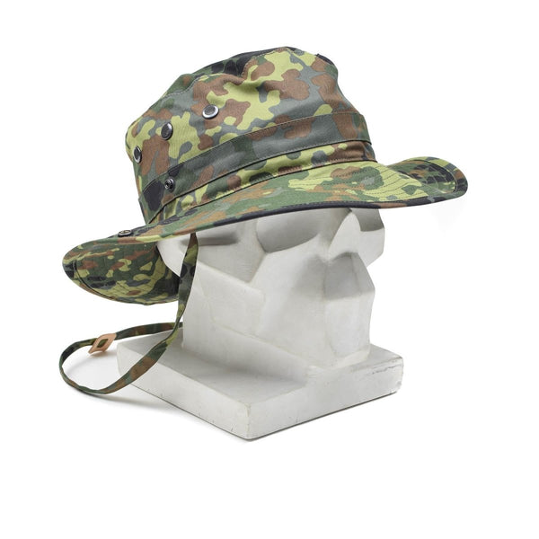 Original German Army Flecktarn boonie hat camping hunting outdoor summer cap breathable chin strap