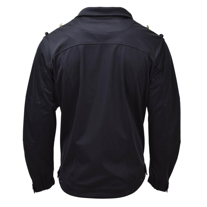 Original German army marine zipped jacket black softshell high collar combat all seasons adjustable cuffs
