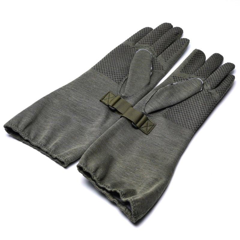 Original German army Nomex pilot gloves with gripper grey military issue