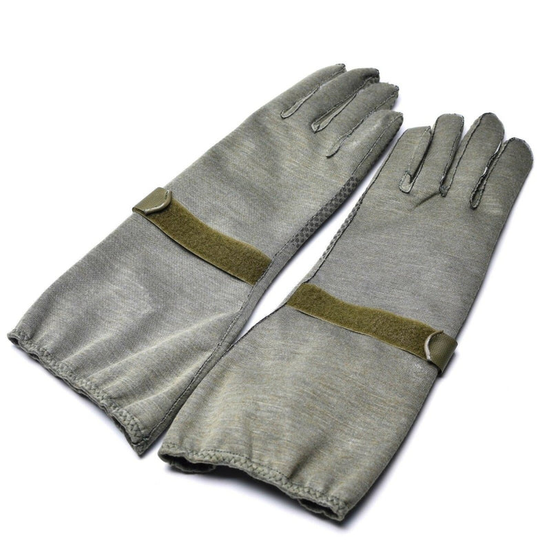 German army Nomex pilot gloves with gripper grey military issue