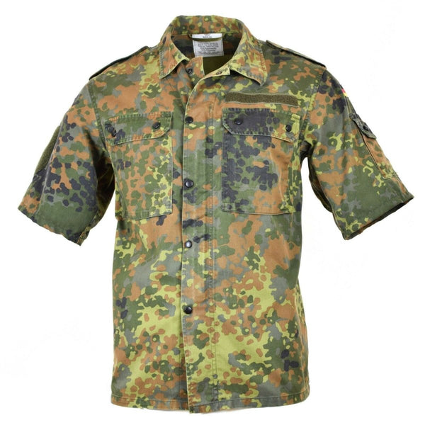 Original German army shirt zipped flecktarn short sleeves combat BW Army issue chest pockets name plate
