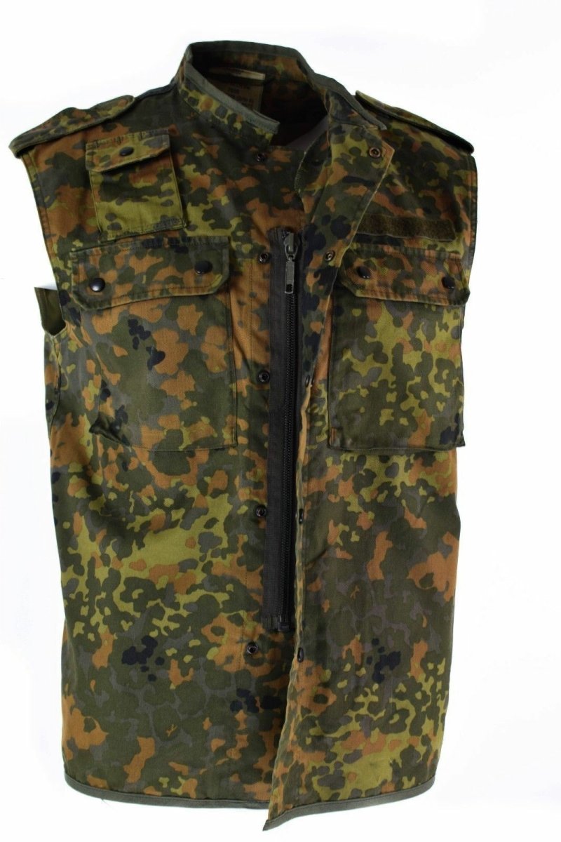 GERMAN ARMY VEST ZIPPED flecktarn camo tactical combat BW Army issue