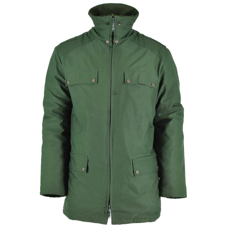 Original German police officer parka warm hooded green windproof jacket liner chest front and inside pockets
