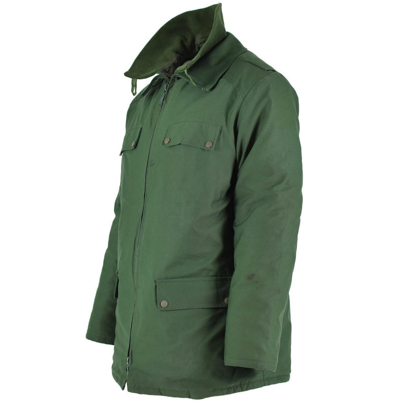 German police officer parka warm hooded green windproof jacket liner high collar