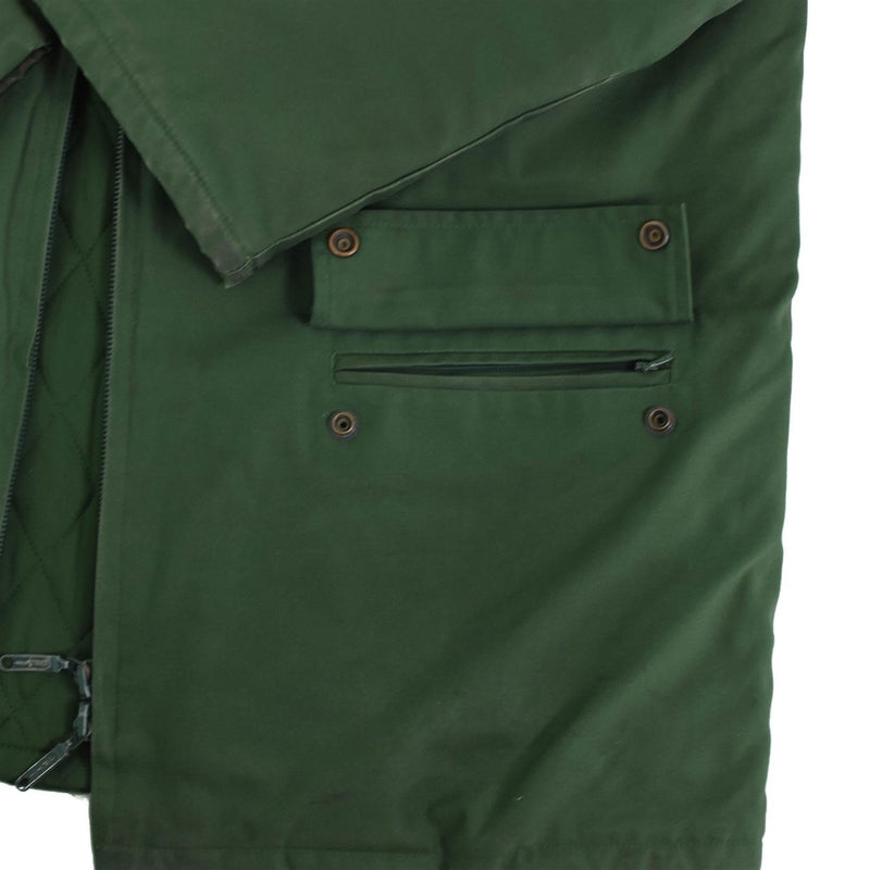 German police officer parka warm winter hooded green windproof jacket liner quilted liner