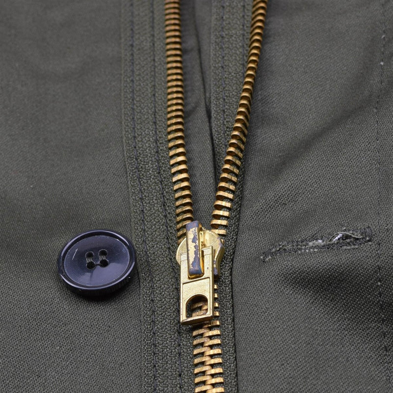 Original Greek military M65 field uniform jacket olive army surplus parka closure zipper