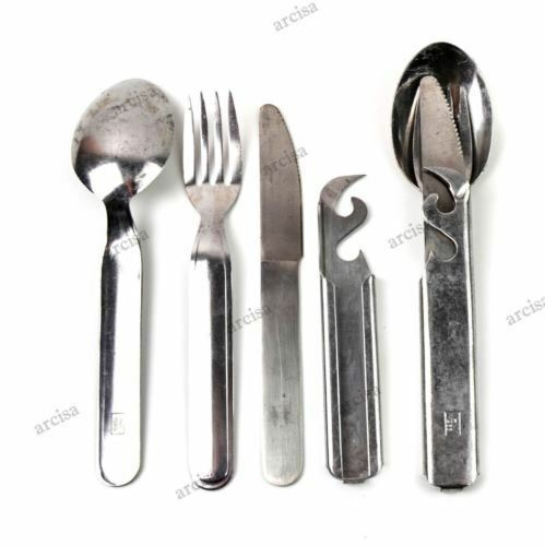 Original Vintage Hungarian army cutlery set 4 pieces Hungary military cutlery spoon fork combinable all pieces together