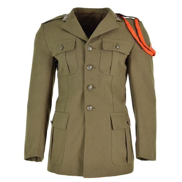 Original Italian army jacket brown parade uniform dress wool military issue all seasons chest and side pockets