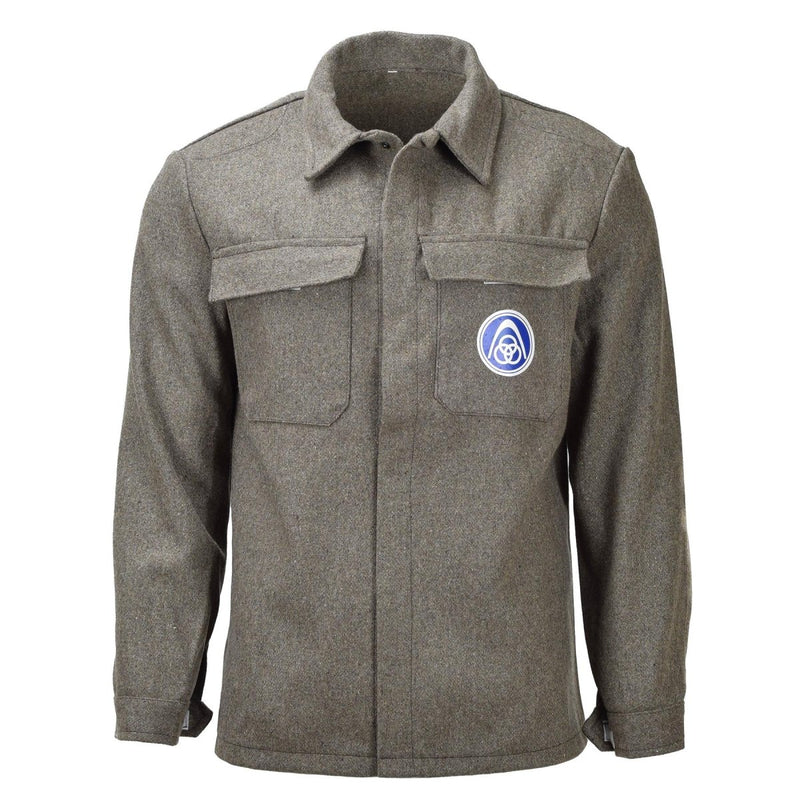 Original Italian formal jacket olive wool uniform vintage adjustable cuffs buttons two front pockets