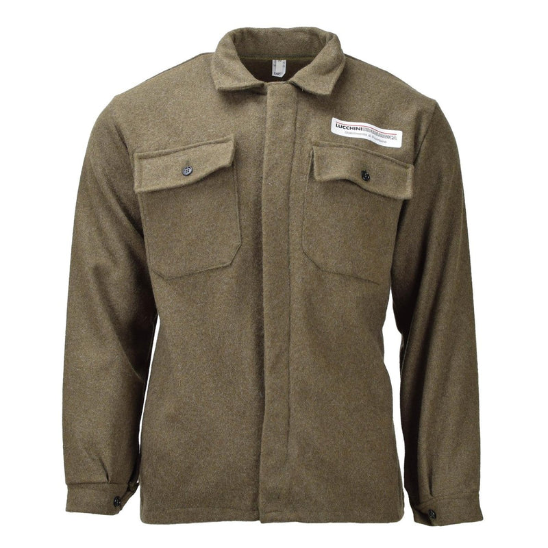 Original Italian formal jacket olive wool uniform vintage adjustable cuffs cargo pockets