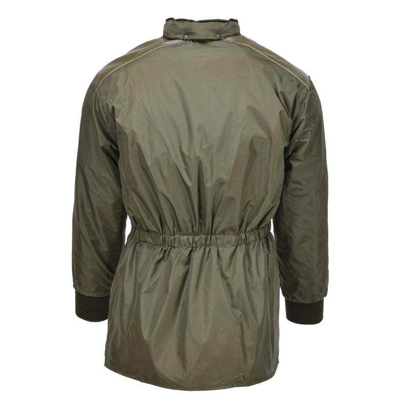Original Italian Military air forces rain jacket hooded lined olive raincoat reinforced shoulder all seasons