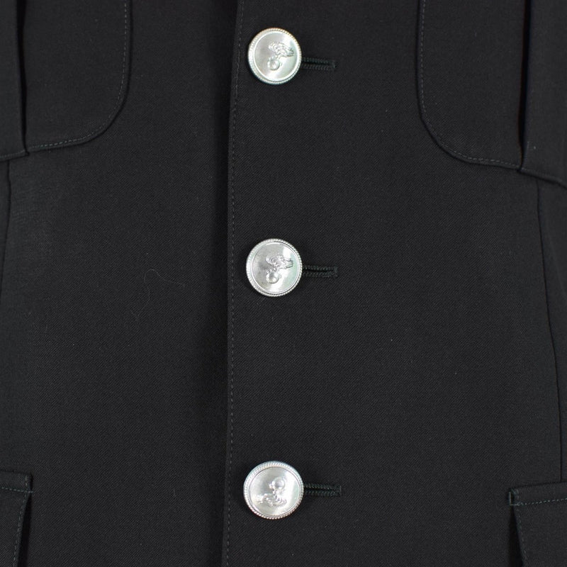 Italian military police jacket official officer formal black uniform silver-toned buttons