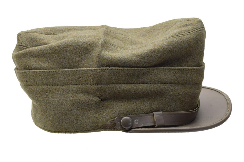 Original Italian military snapback field cap olive wool lightweight vintage snapback foldable and easy to carry