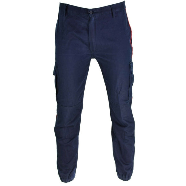 Original Italian police carabinieri pants blue trousers officer law enforcement elasticated bottoms pockets closure