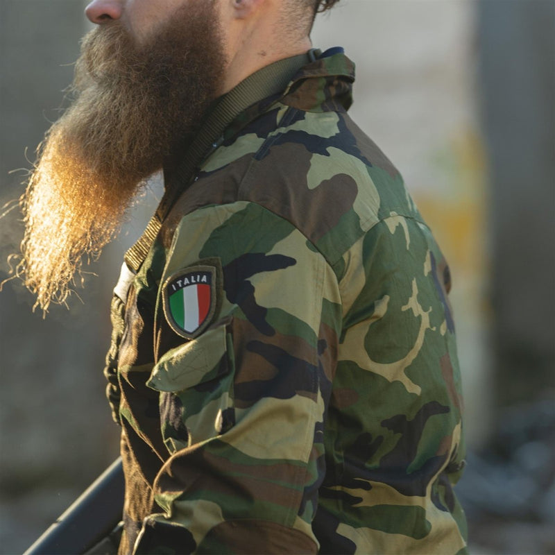 Original Italy military combat jacket lightweight woodland camo army surplus