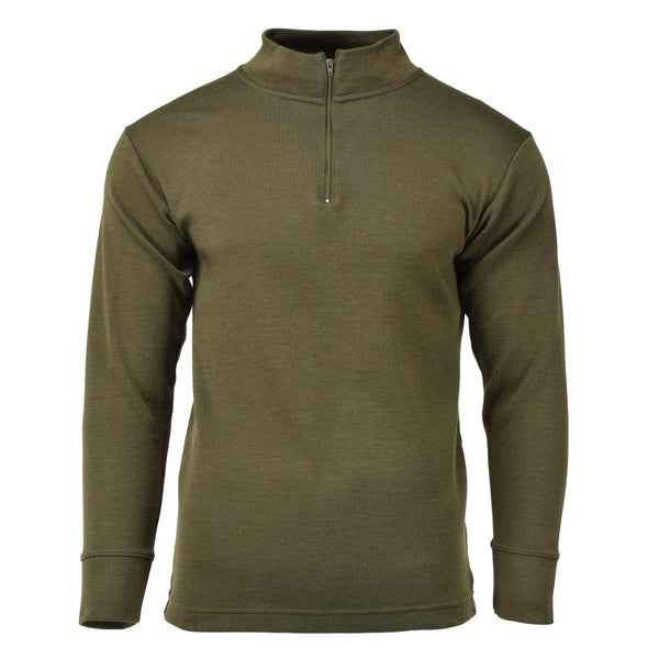 Original Italy military shirt zipper undershirt lightweight breathable Olive unisex all seasons