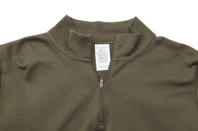 Original Italy military shirt zipper undershirt lightweight breathable high collar zipper shirt collared