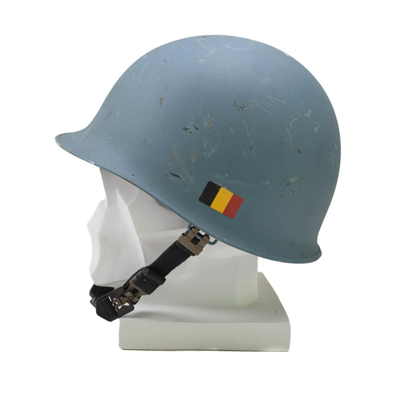 light blue color vintage military helmet