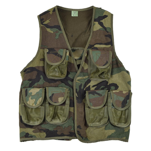 Original Nato tactical vest woodland camouflage multi pockets field army adjustable back large rear pockets