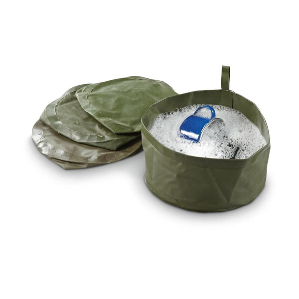 Original vintage Netherlands Army wash case collapsible water bowl lightweight compact size Olive