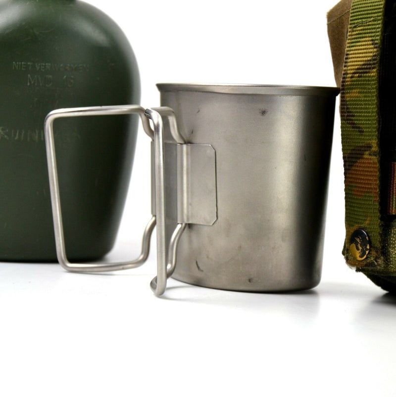 Netherlands Dutch Army Canteen with cup and camo cover set
