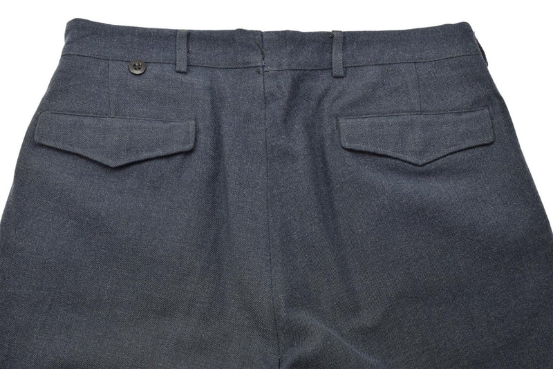 Original Norwegian military dress blue wool pants formal vintage trousers field back pockets