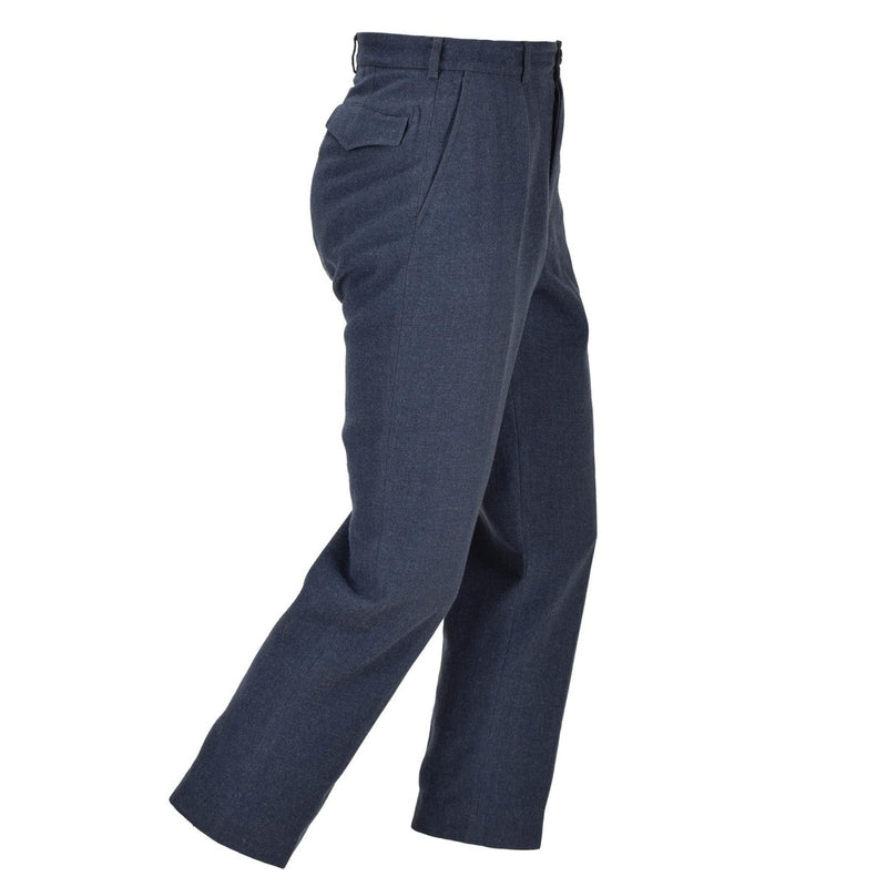 Original Norwegian military dress blue wool pants formal vintage trousers field