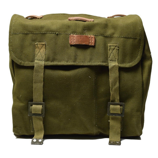 Original Romanian army carrying bag military surplus green shoulder strap case