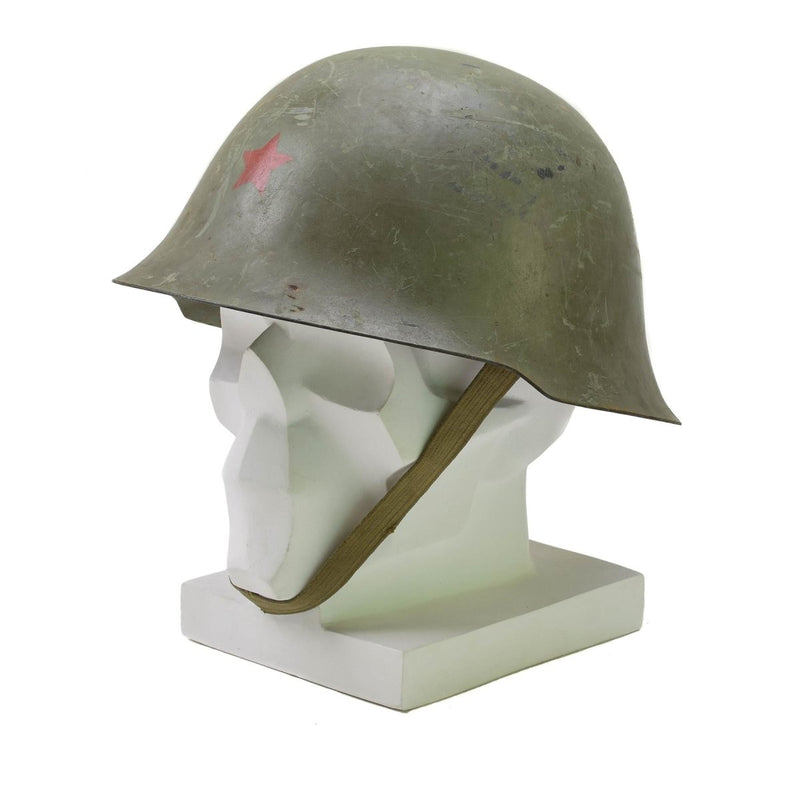 Original Serbian tactical steel helmet with liner combat gear chinstrap Olive