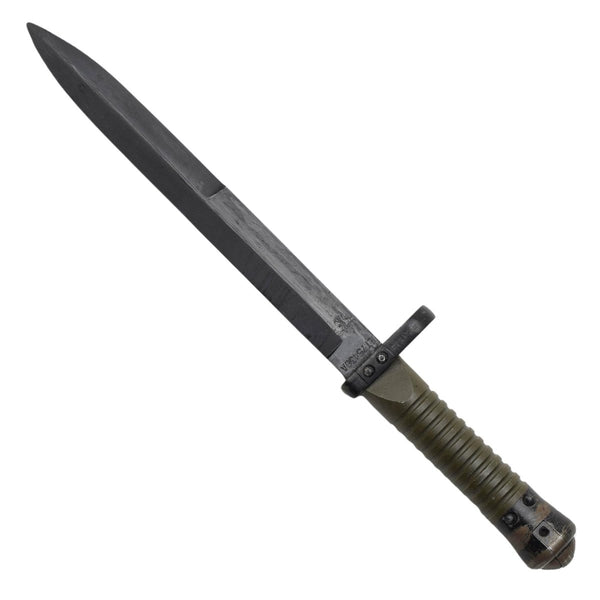 Original Spain military bayonet Cetme L combat fixed knife black sheath army black finish blade spear point