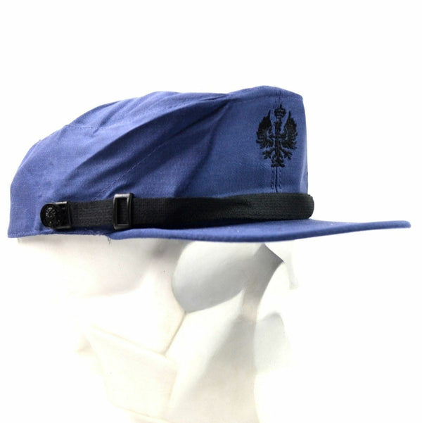 Original vintage Spanish military visor cap army navy peaked cap blue cotton material