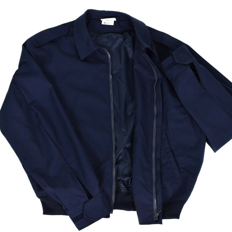 Original Spanish army air forces jacket Bomber blue flight aircrew side pockets elasticated waist vintage
