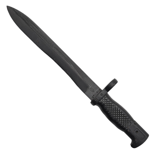 Original Spanish military rifle bayonet Cetme M58 knife sheath combat tactical black finish drop point blade