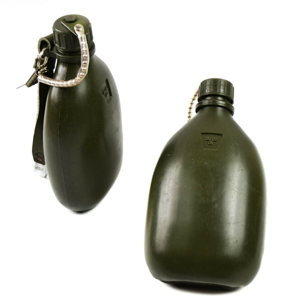 Original vintage Sweden Swedish Army Canteen webbing belt Water Bottle plastic flask Military 700ml