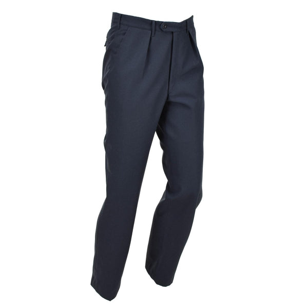 Original Swedish Army Dress blue Pants formal classic trousers uniform zip plain end ankles