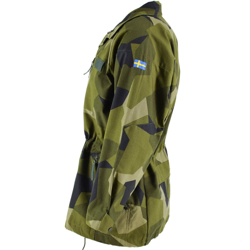 Original Swedish army heavy M90 jacket splinter camo military field troops Swedish flag on shoulder all seasons