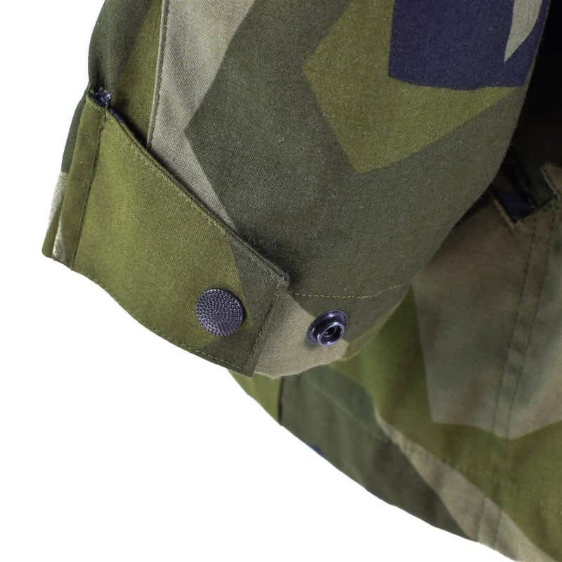 Original Swedish army heavy M90 jacket splinter camo military field troops buttoned cuffs