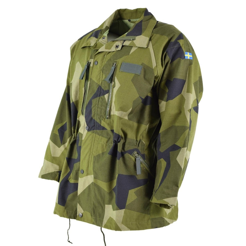 Original Swedish army heavy M90 jacket splinter camo military field tr ...