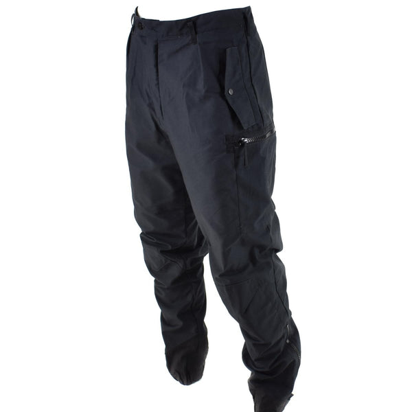 Original Swedish Army M90 Pants Black Field Combat Trousers BDU suspenders zipped bottoms