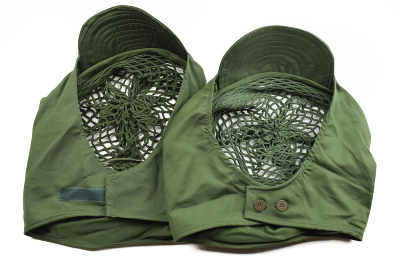 Original Swedish army military helmet net cover green chin strap Olive