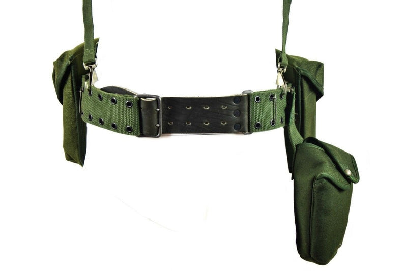 Original Swedish army Webbing rig system 304 tactical belt H-Straps suspenders vintage durable strong canvas material