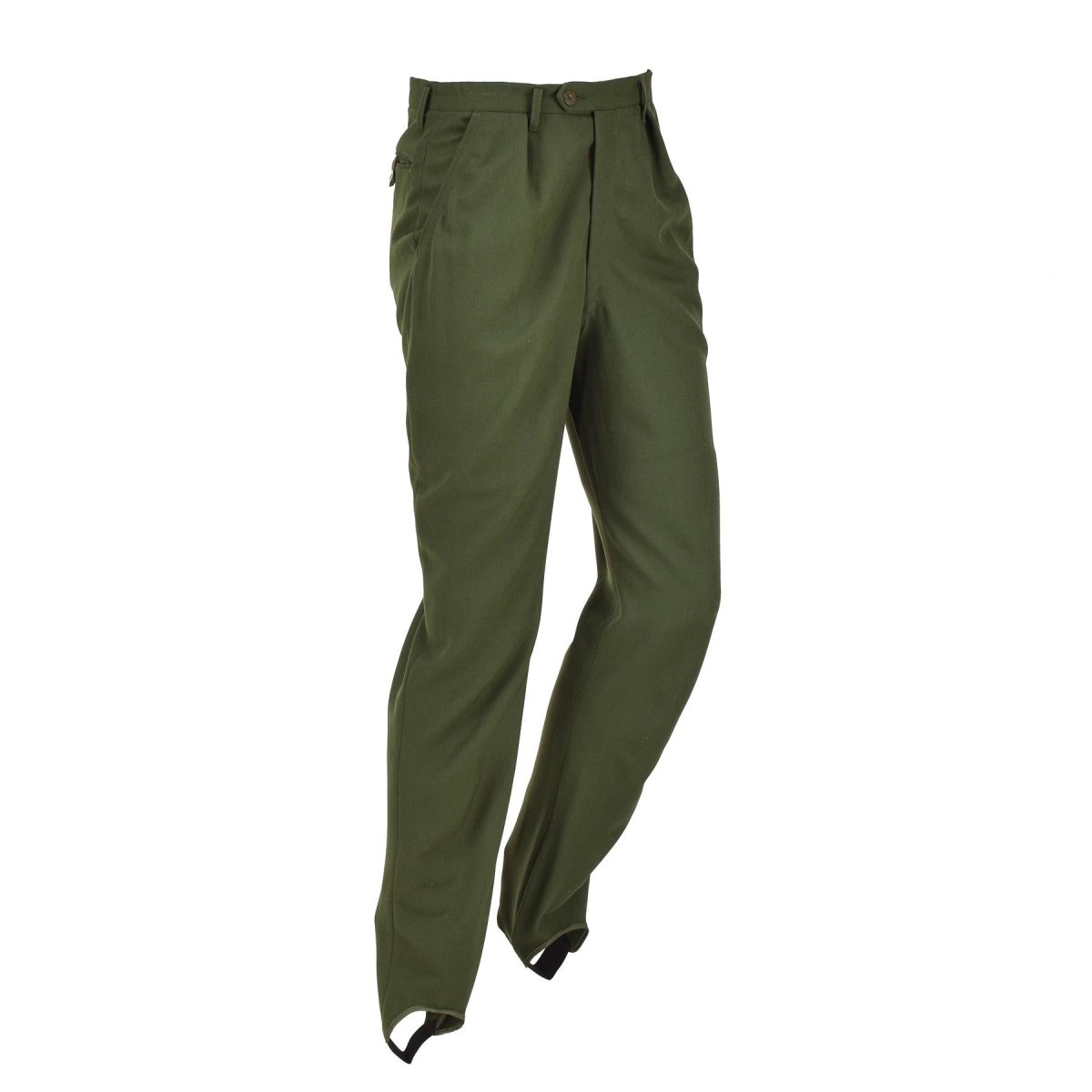 Original Swedish military formal pants green pleated front stirrup tro ...